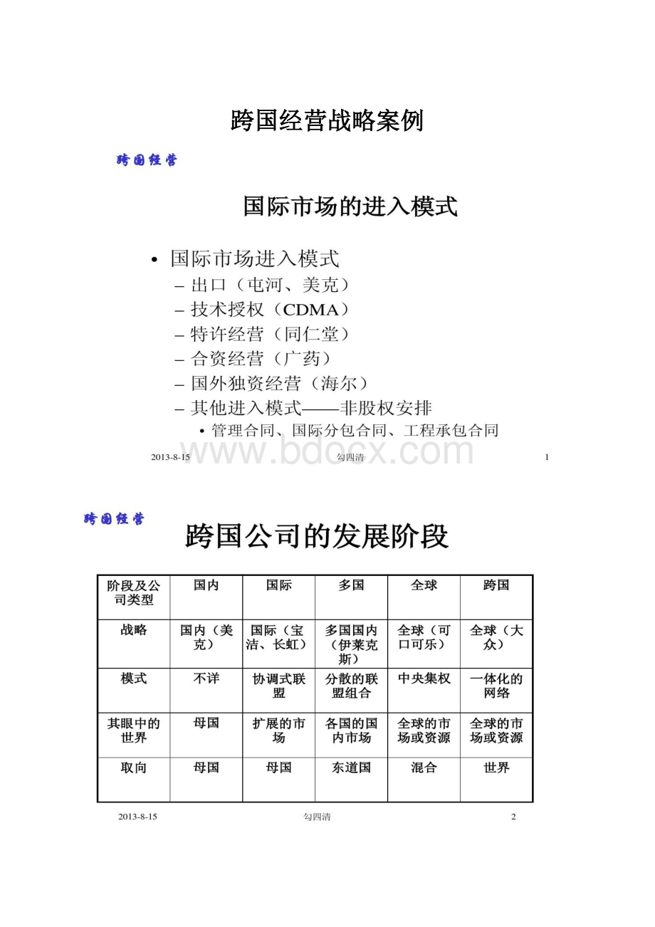 跨国经营战略案例.docx_第1页