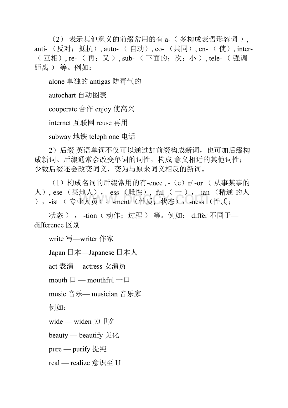 整理高中英语构词法讲解与练习.docx_第3页