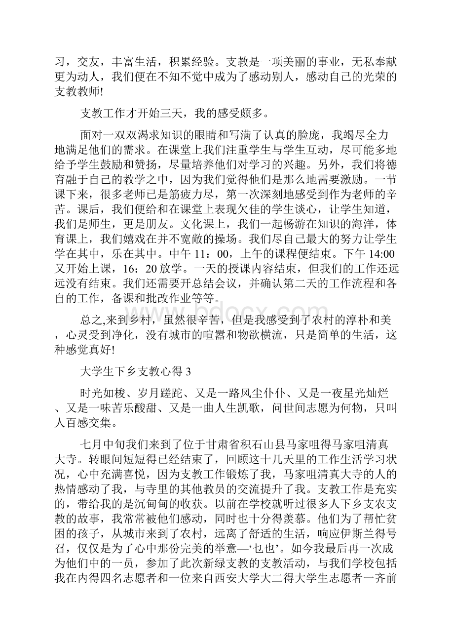 大学生下乡支教心得精选范文5篇.docx_第3页