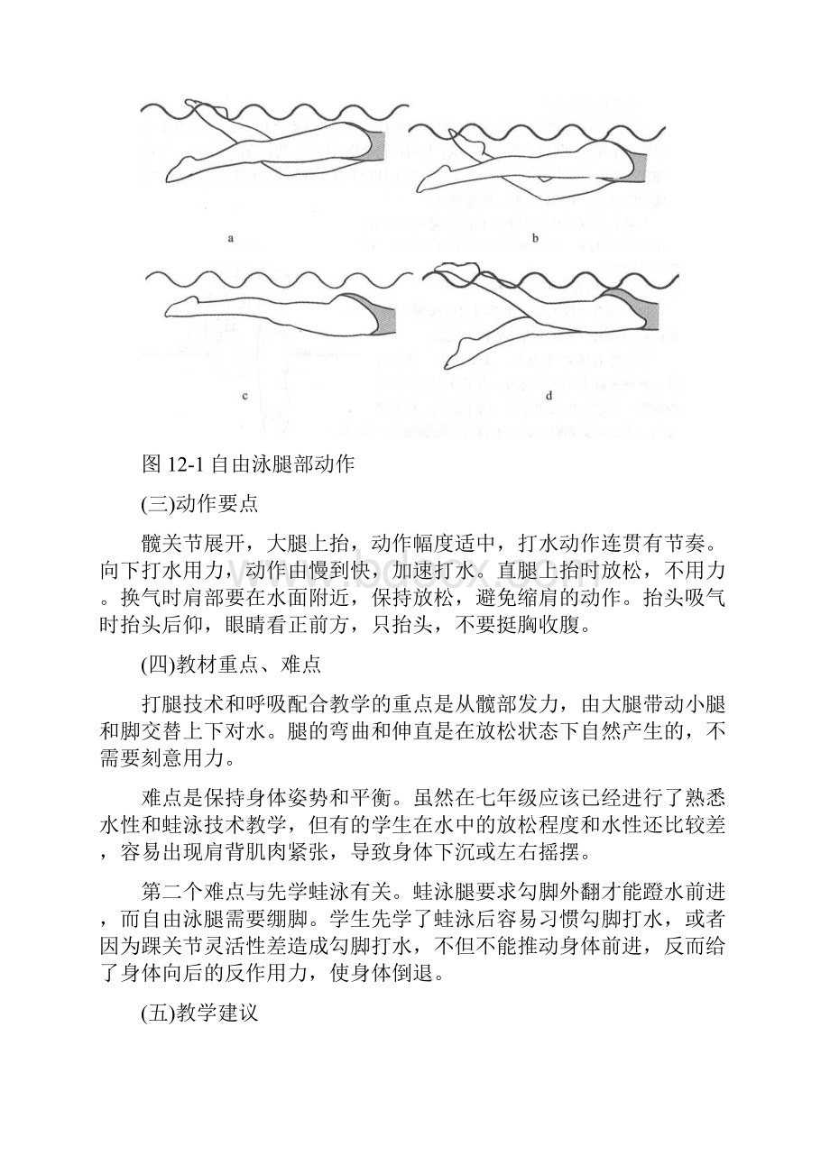 人教版初中八年级体育与健康游泳《自由泳》教案.docx_第3页