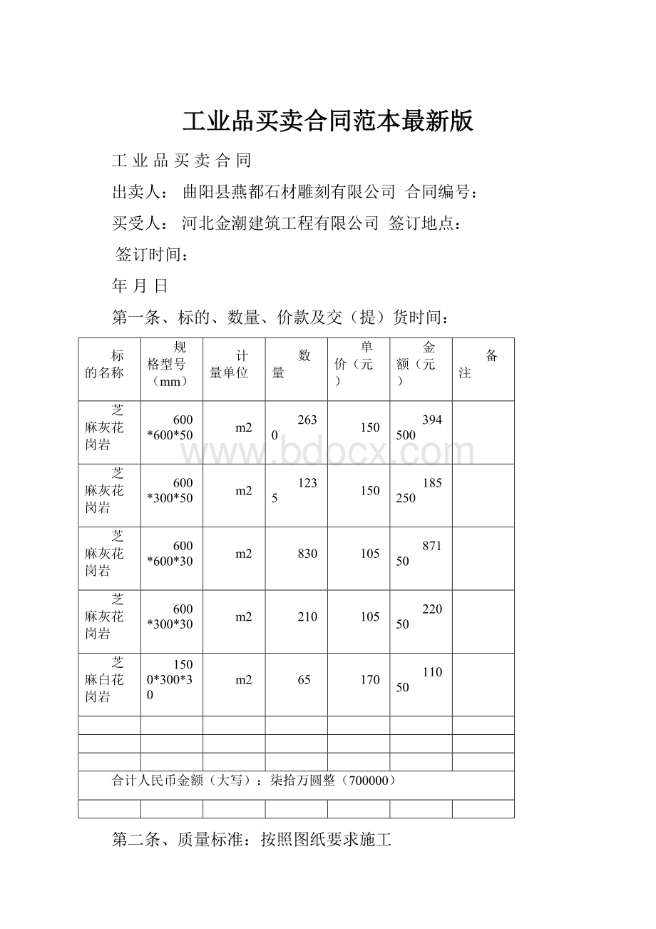 工业品买卖合同范本最新版.docx