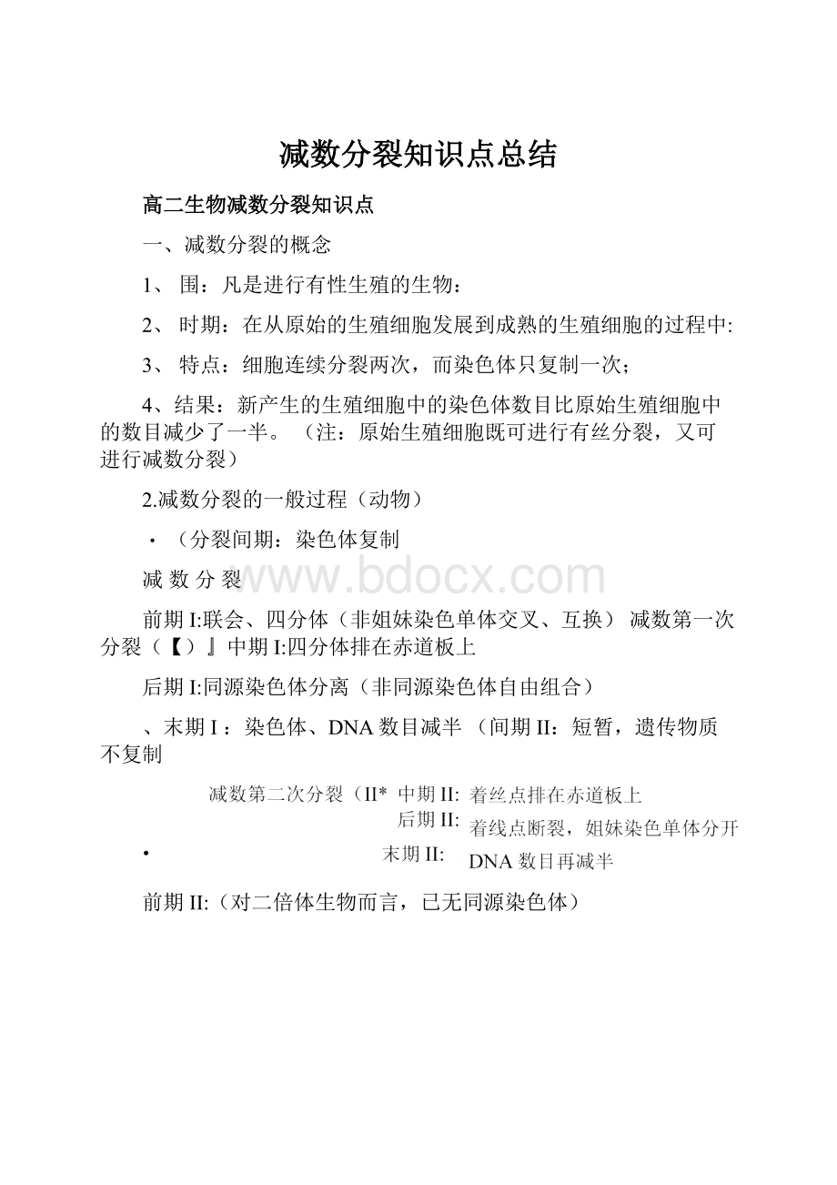 减数分裂知识点总结.docx_第1页