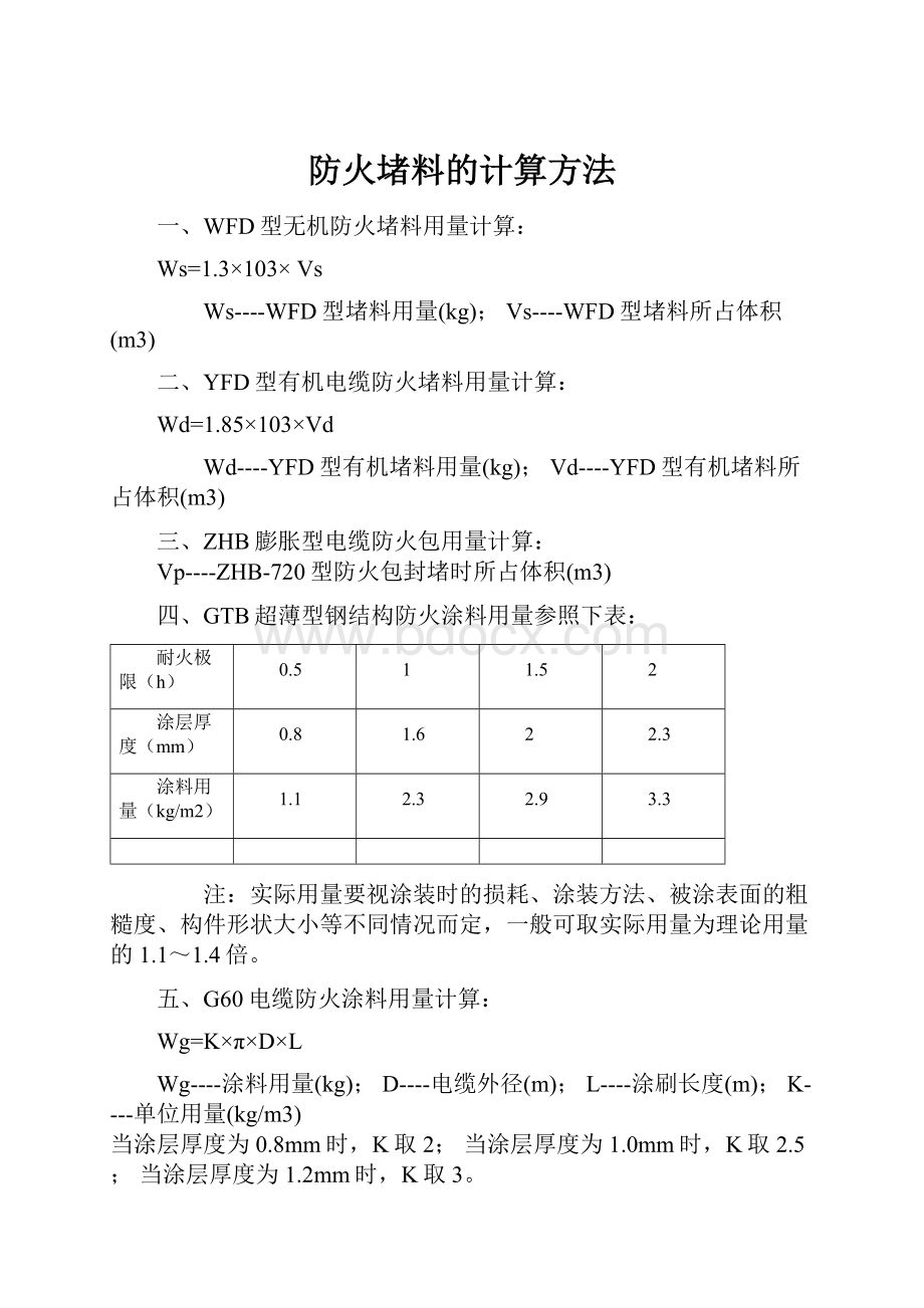 防火堵料的计算方法.docx_第1页