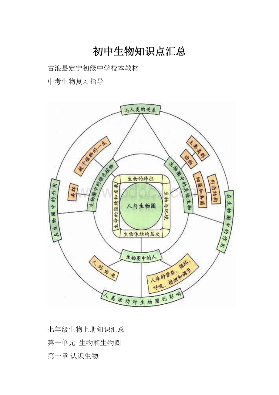 初中生物知识点汇总Word格式文档下载.docx