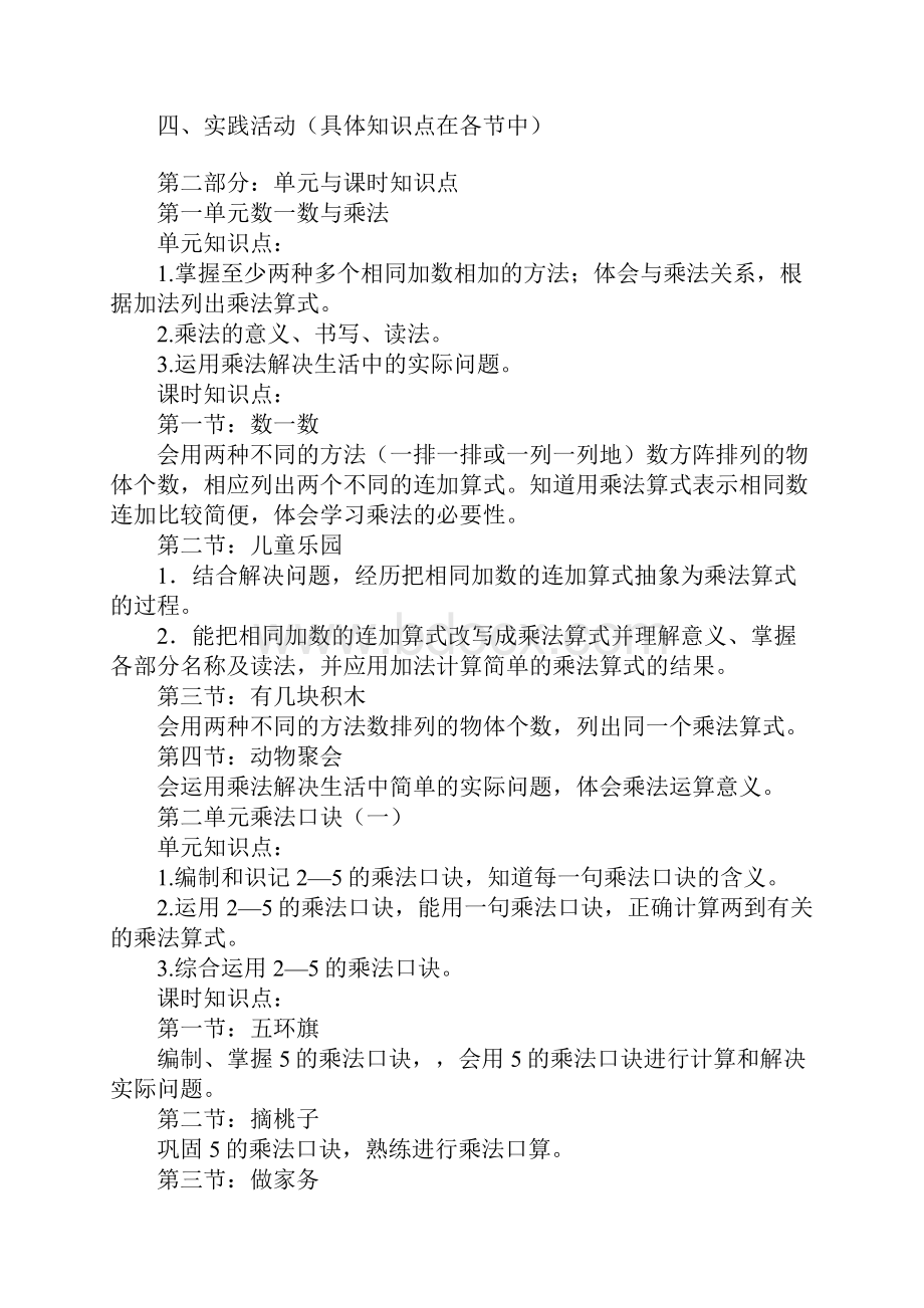 北师大版小学数学二年级上册知识点归纳小结.docx_第2页