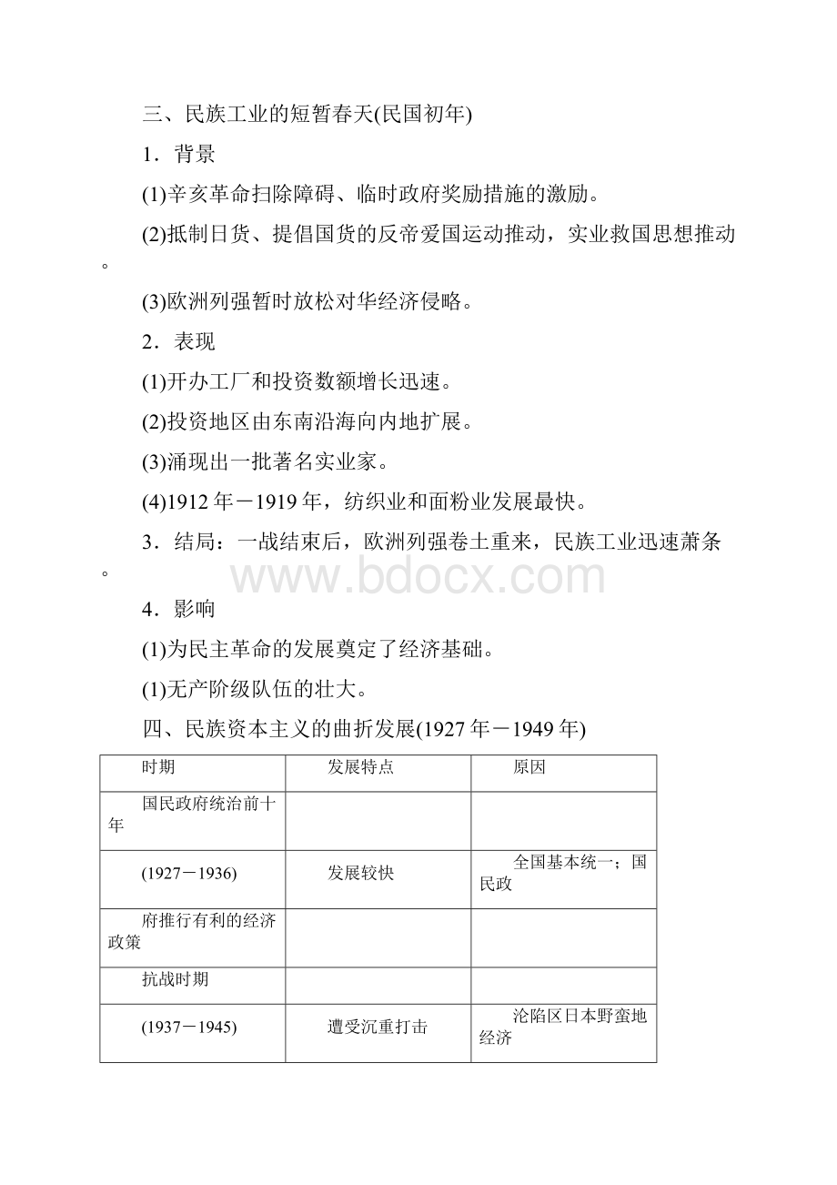 高考历史总复习之高频考点讲练测十中国近代民族资本主义的发展历程.docx_第2页