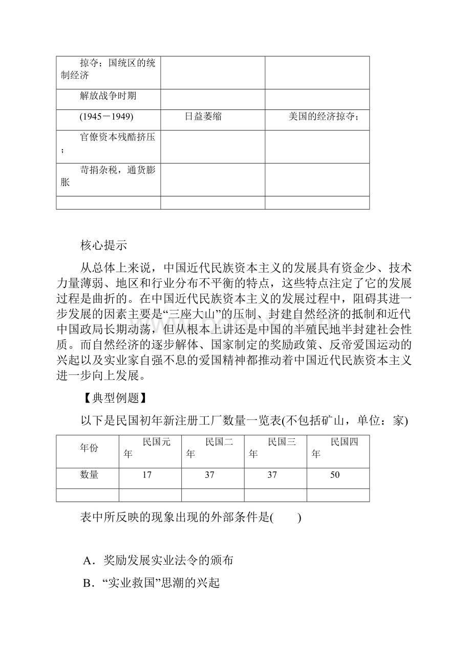 高考历史总复习之高频考点讲练测十中国近代民族资本主义的发展历程.docx_第3页