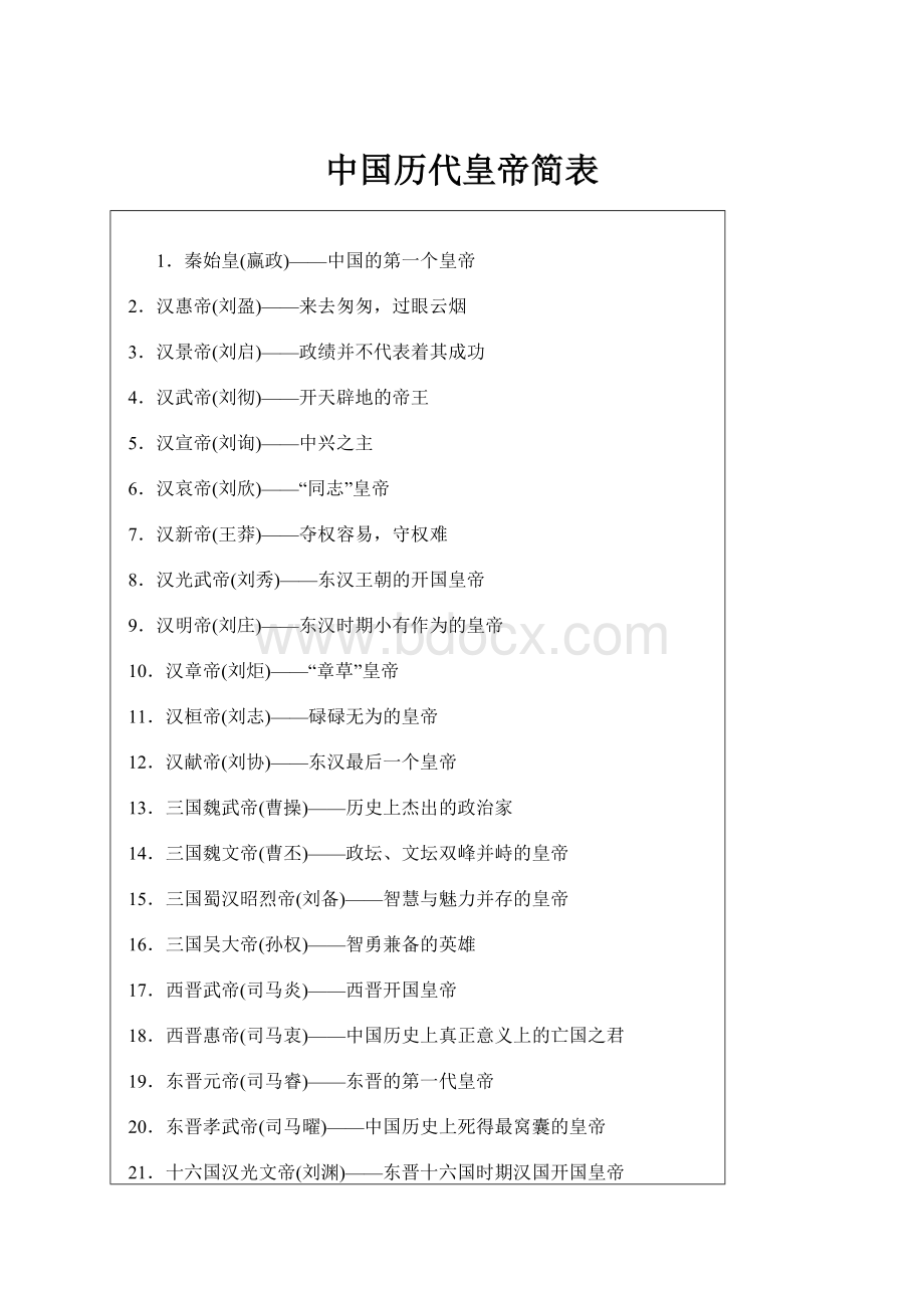 中国历代皇帝简表.docx_第1页