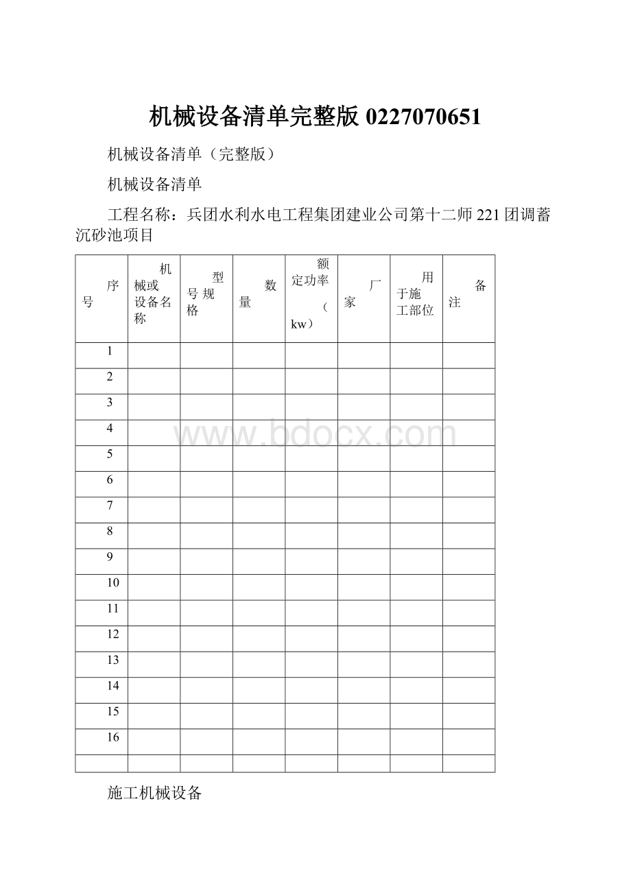 机械设备清单完整版0227070651.docx_第1页