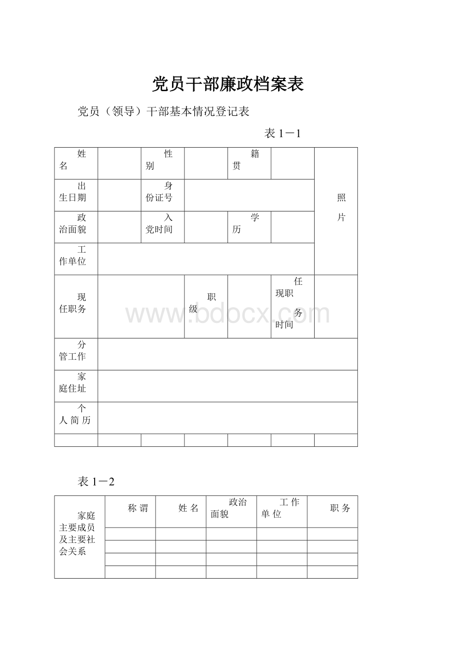 党员干部廉政档案表.docx_第1页