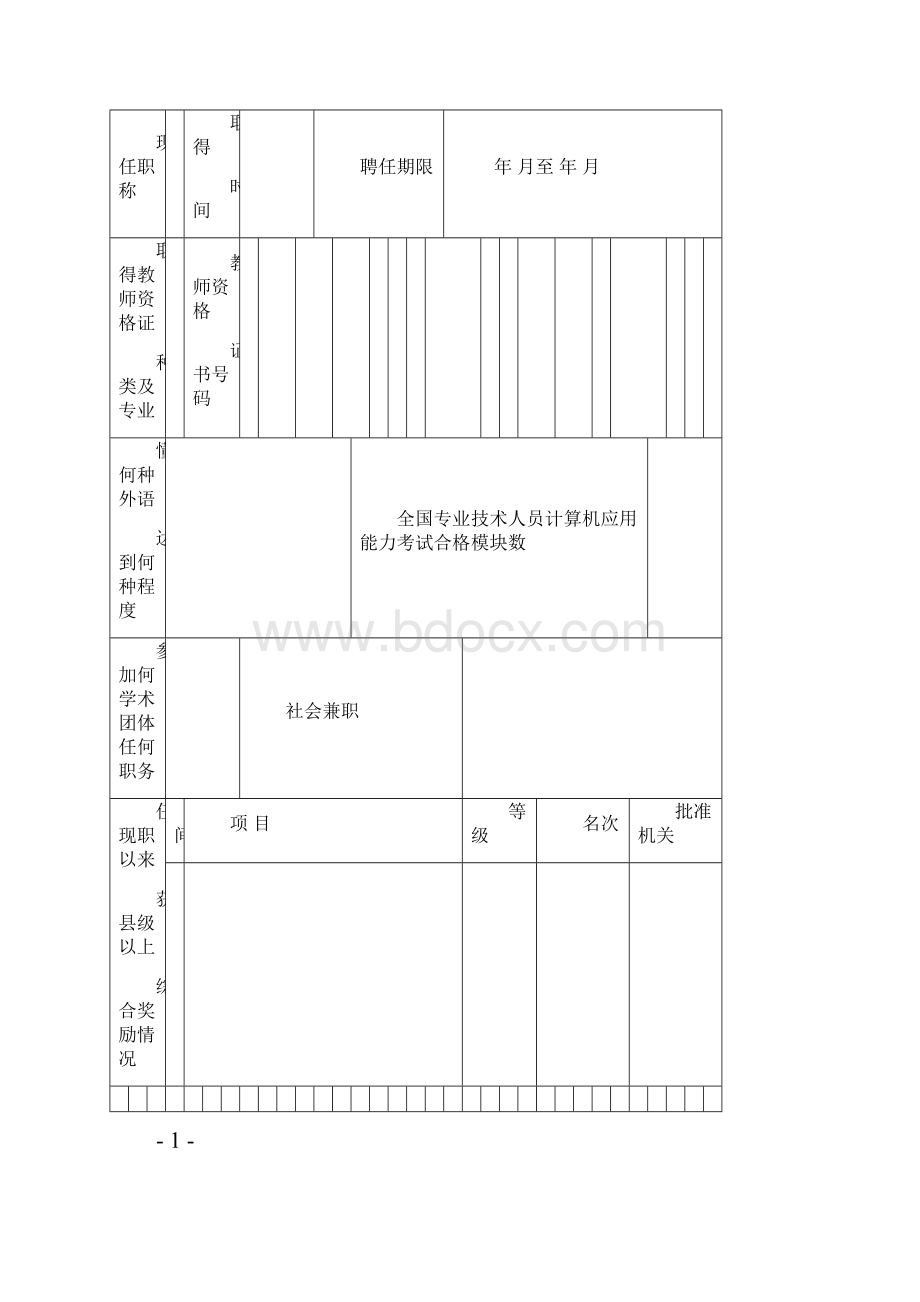 陕西省中小学教师职称任职资格评审表.docx_第3页