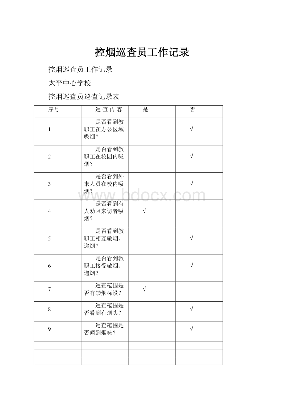 控烟巡查员工作记录.docx