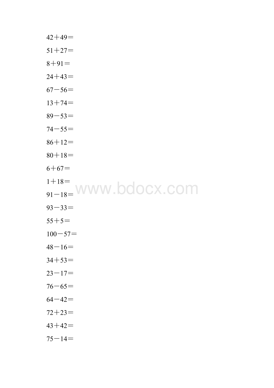 一年级数学100以内加减法计算题1.docx_第3页