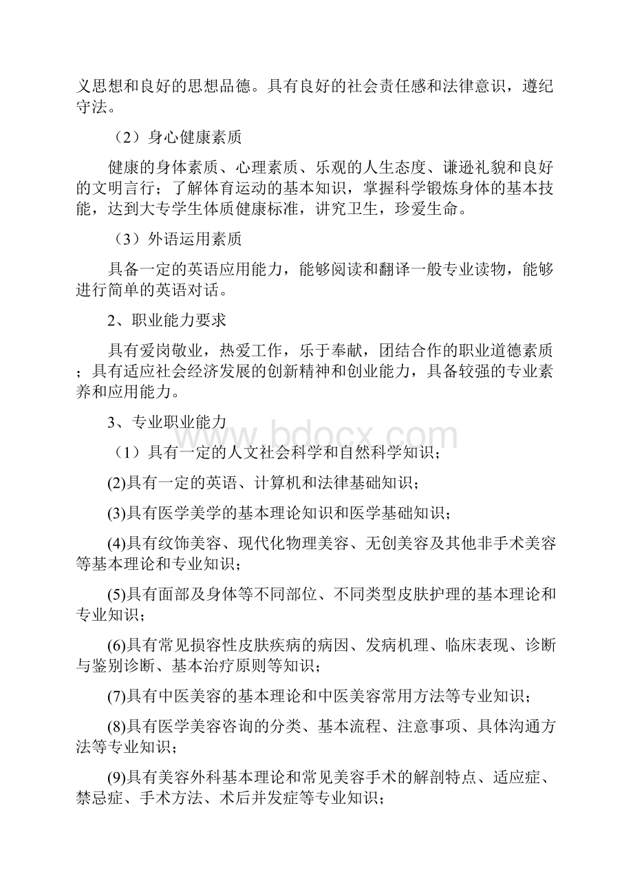 医学美容技术专业扩招人才培养方案.docx_第2页