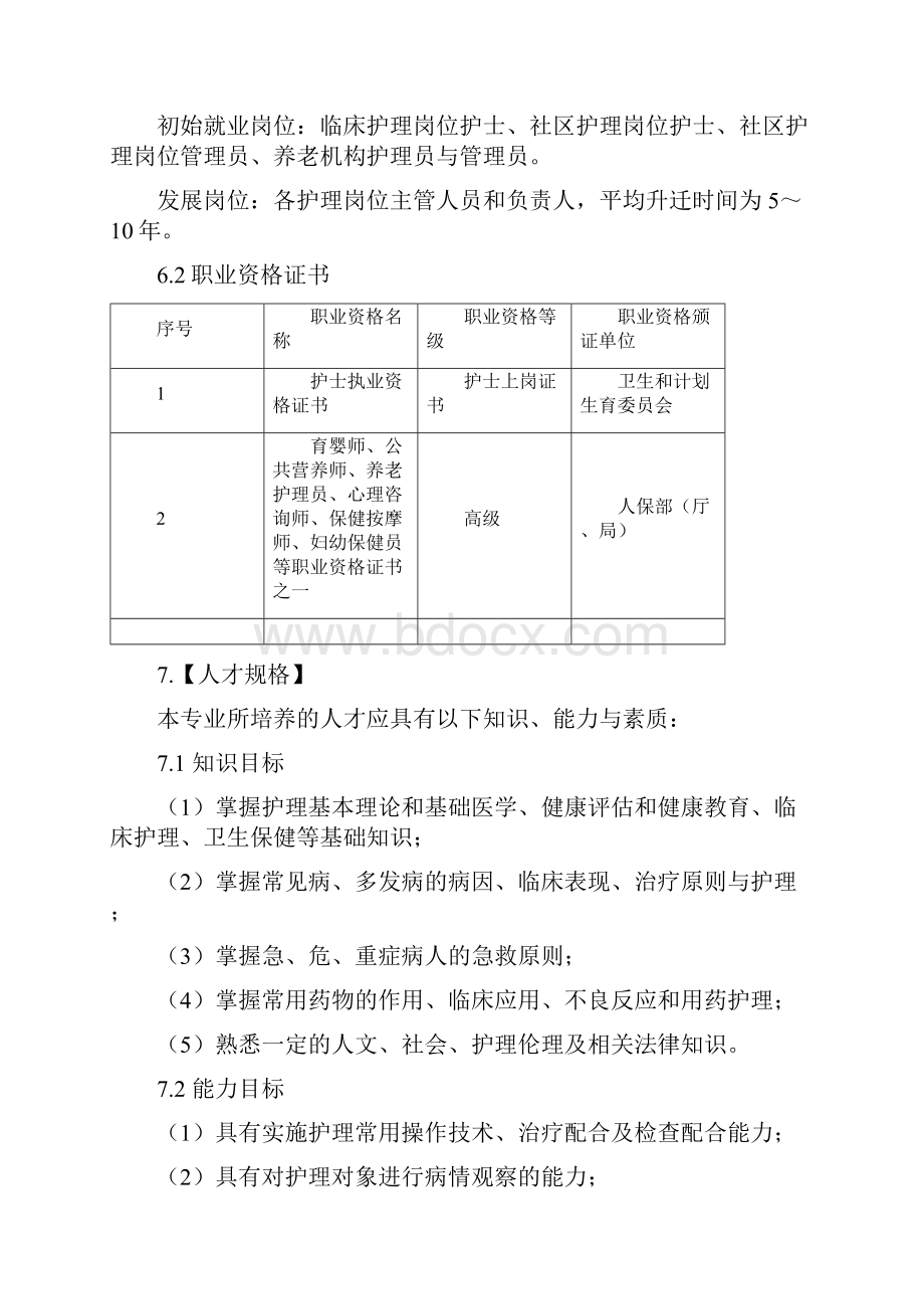 高职护理专业人才培养方案.docx_第2页