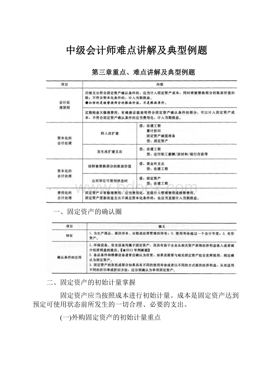 中级会计师难点讲解及典型例题.docx