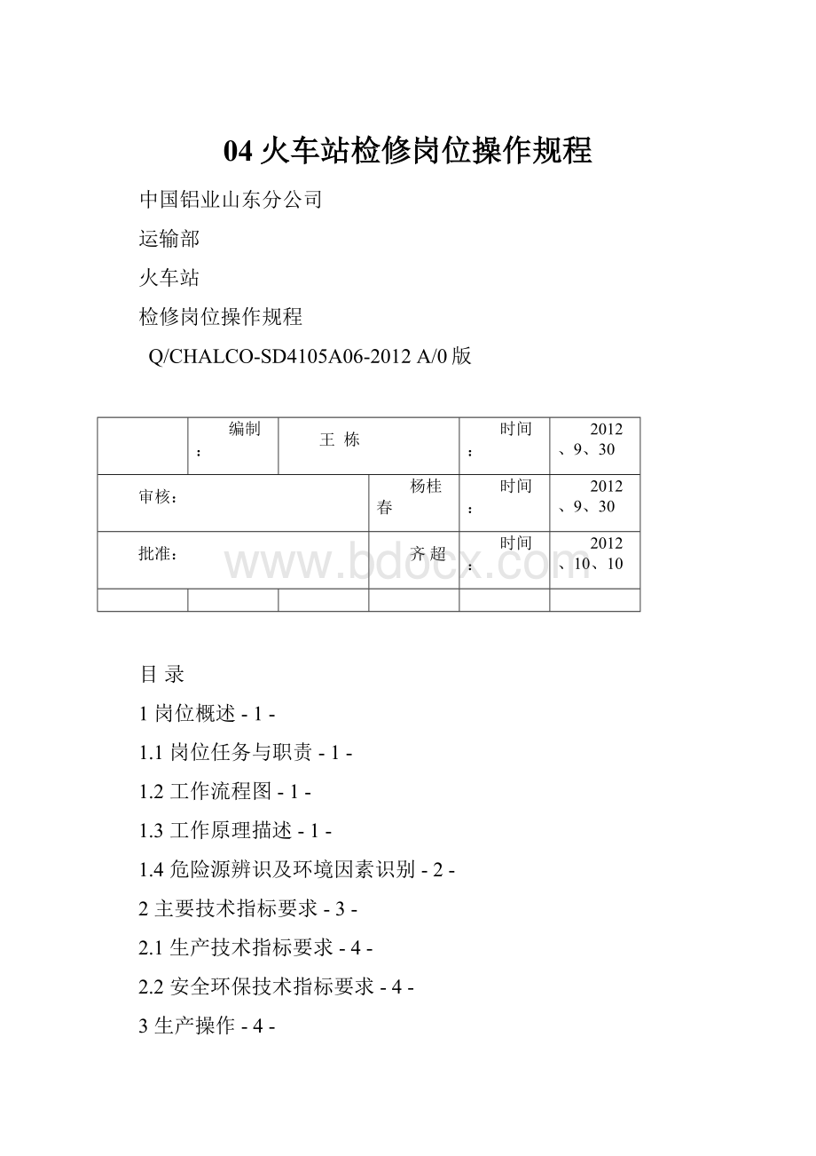 04火车站检修岗位操作规程.docx