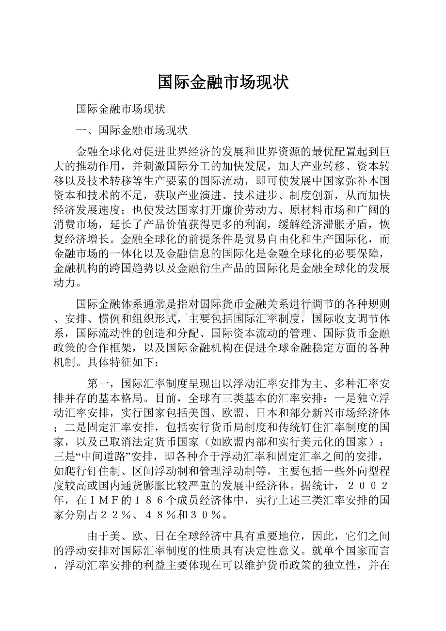 国际金融市场现状.docx