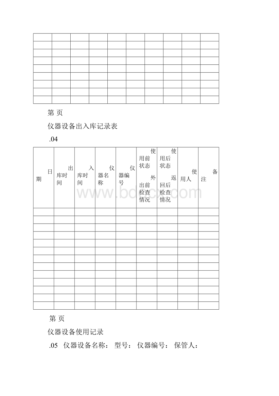 环境检测中常用记录表格.docx_第3页