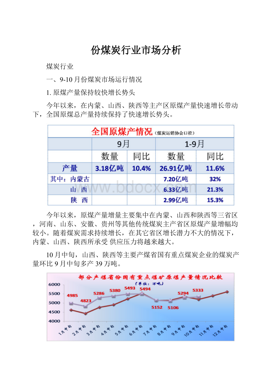 份煤炭行业市场分析.docx_第1页