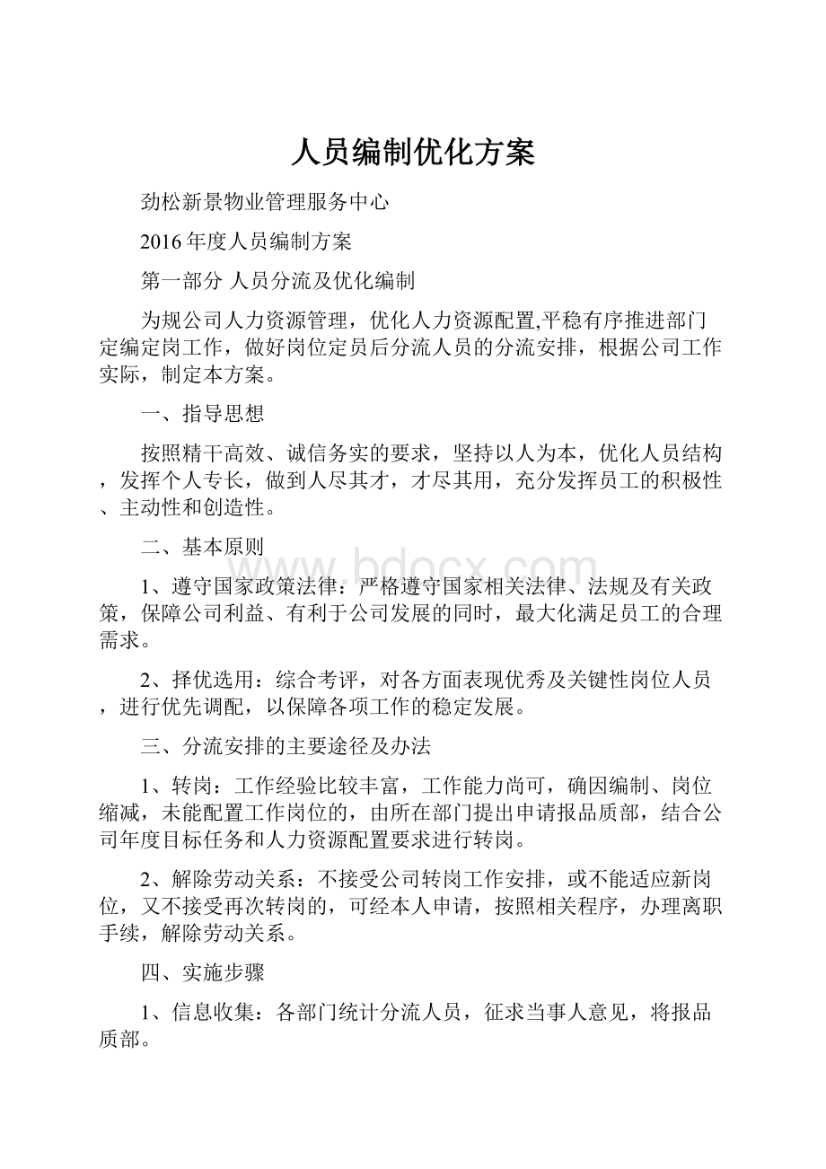 人员编制优化方案.docx_第1页