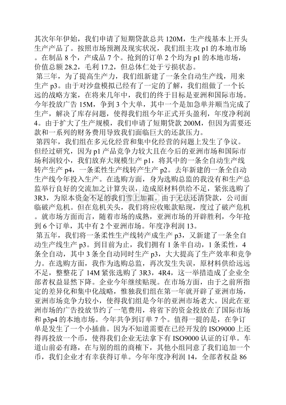 企业沙盘模拟实训报告总结.docx_第2页