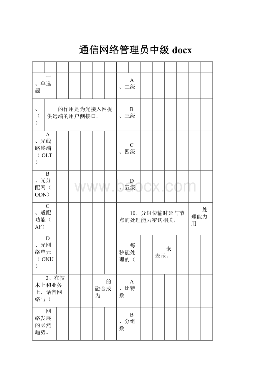 通信网络管理员中级docx.docx_第1页