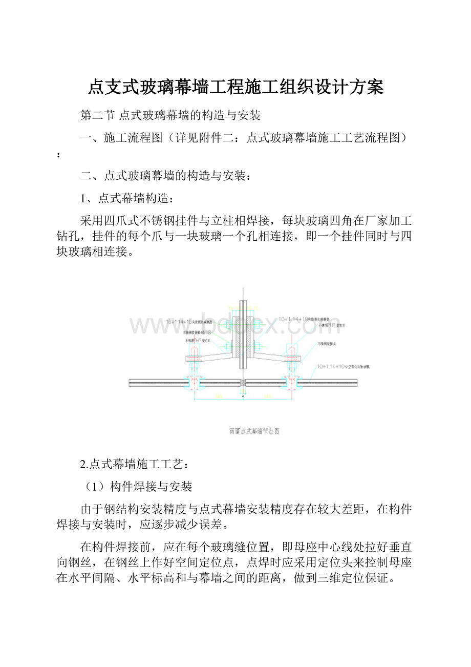 点支式玻璃幕墙工程施工组织设计方案.docx_第1页