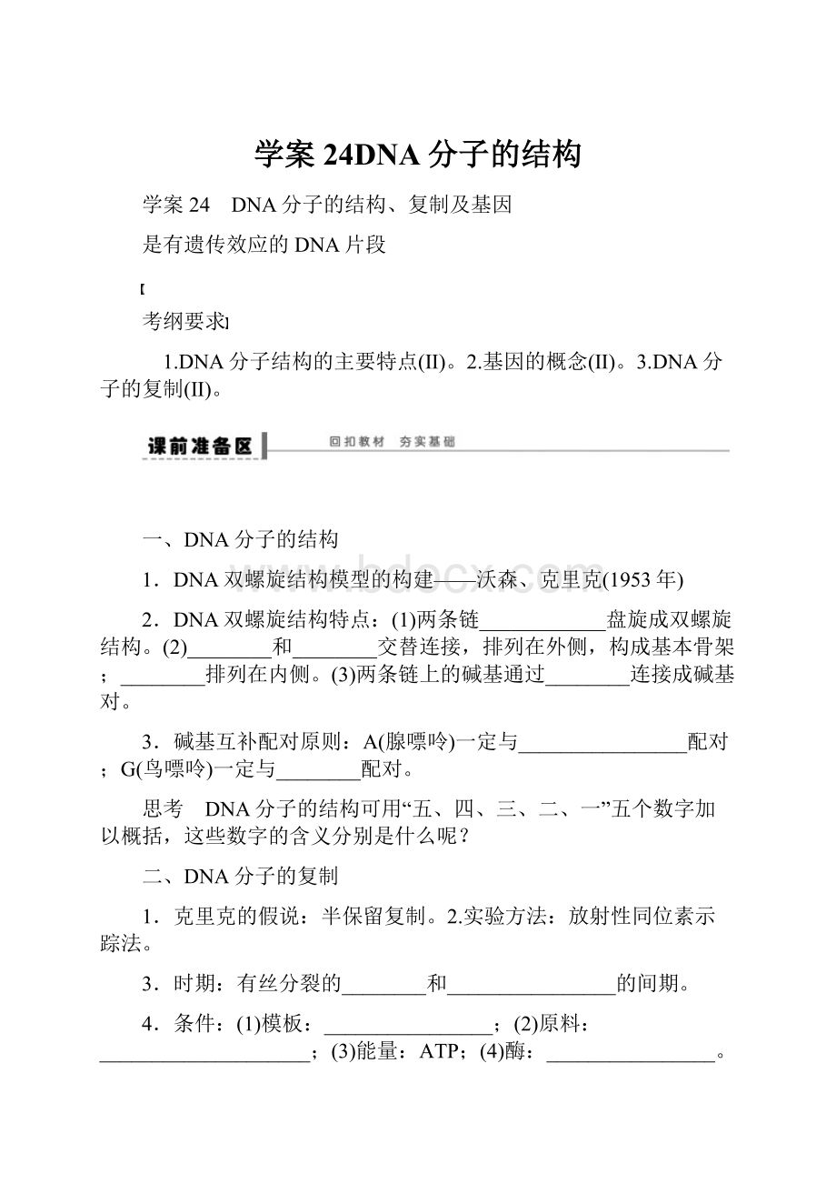 学案24DNA分子的结构.docx