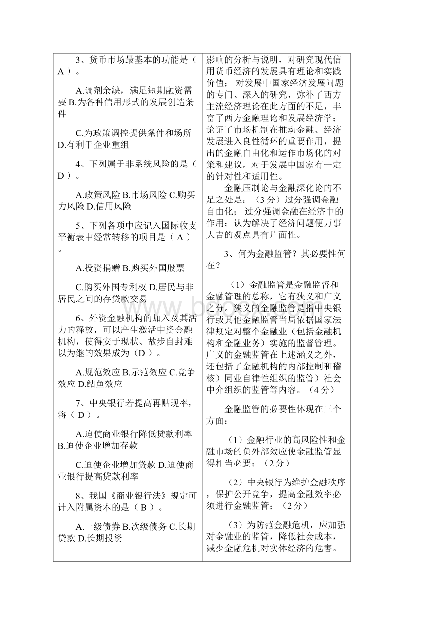 电大包100分货币银行学考试100分题库.docx_第3页