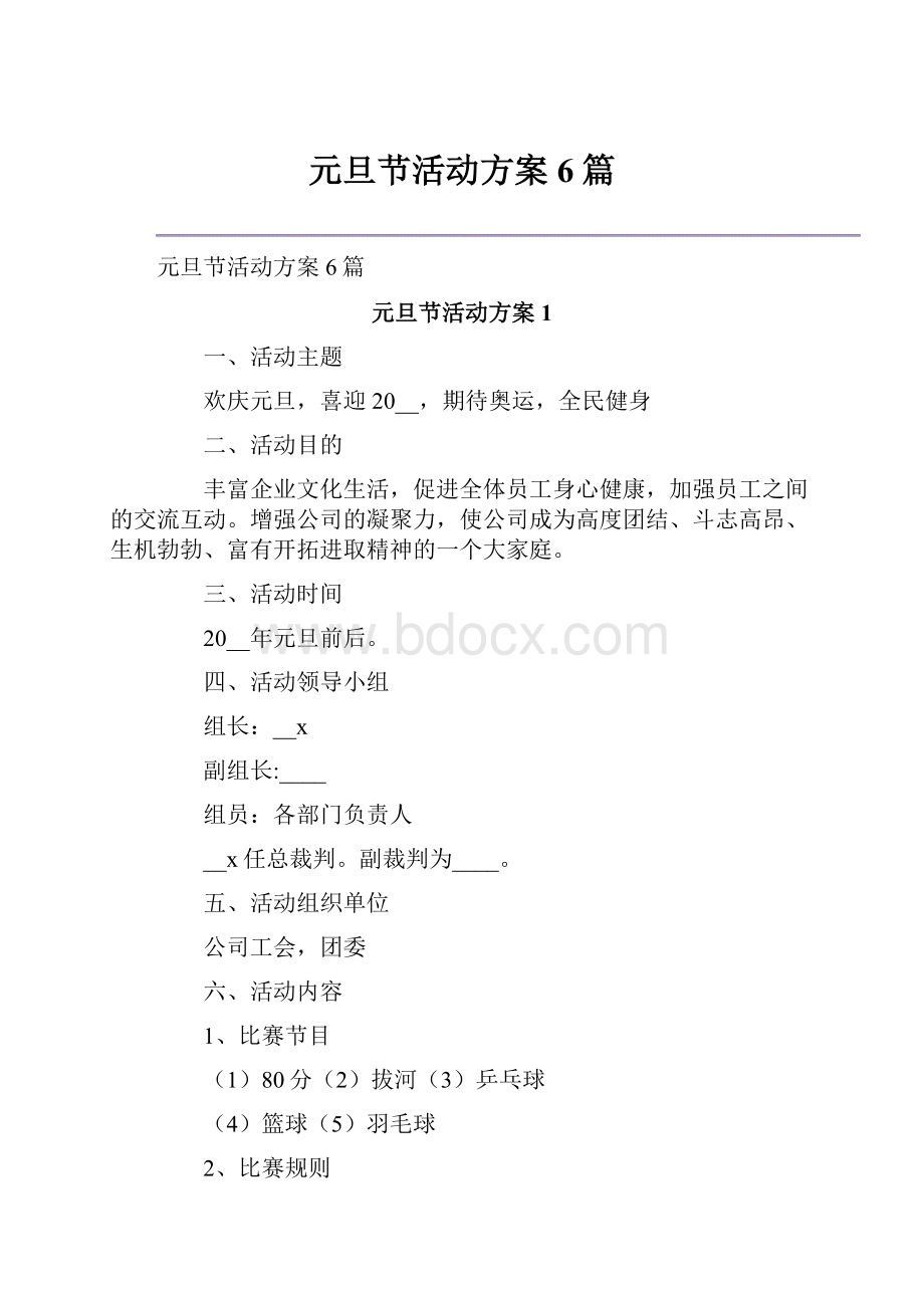 元旦节活动方案6篇.docx