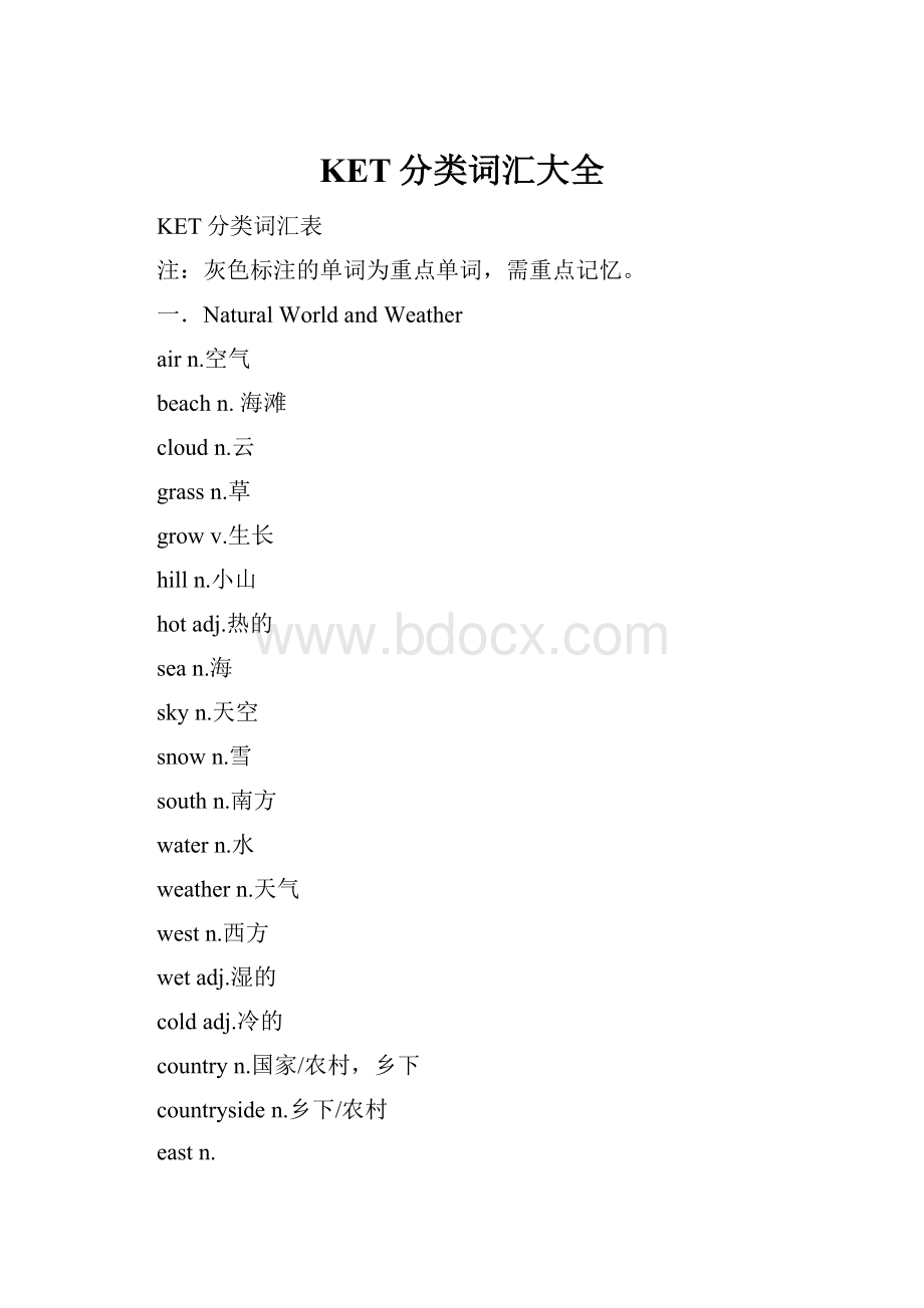 KET分类词汇大全.docx_第1页