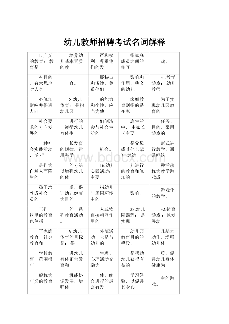 幼儿教师招聘考试名词解释.docx_第1页