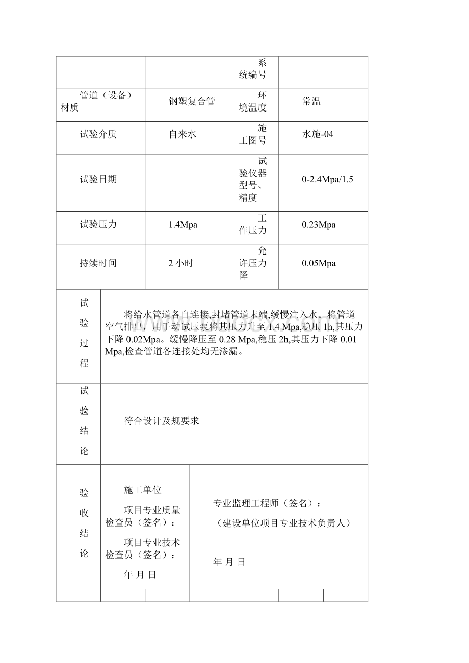 管道设备强度严密性试验记录簿.docx_第3页