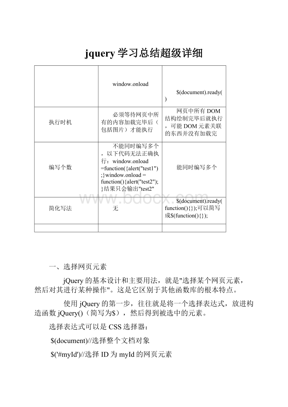 jquery学习总结超级详细.docx_第1页