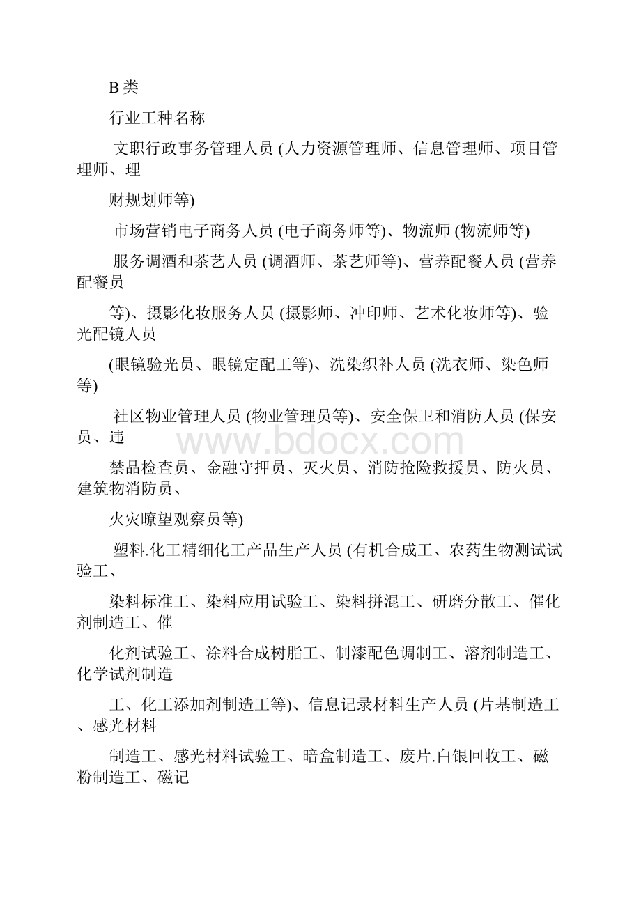 国家职业技能鉴定职业工种分类表精品.docx_第2页