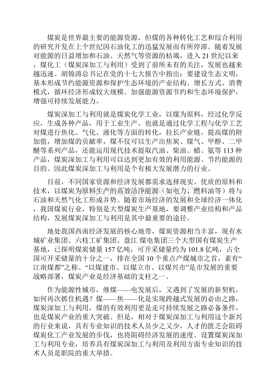 煤炭深加工与利用专业剖析报告上Word格式文档下载.docx_第2页