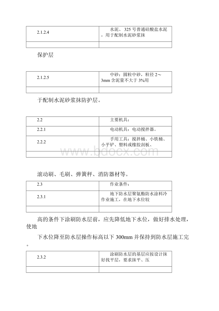 完整版聚氨酯防水涂料施工方案文档格式.docx_第2页