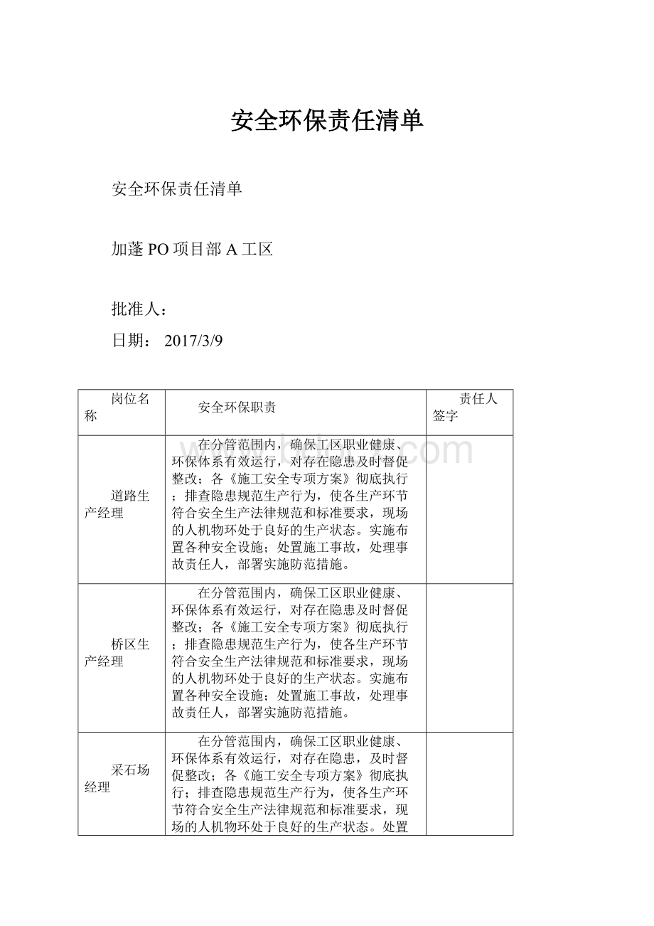 安全环保责任清单.docx_第1页