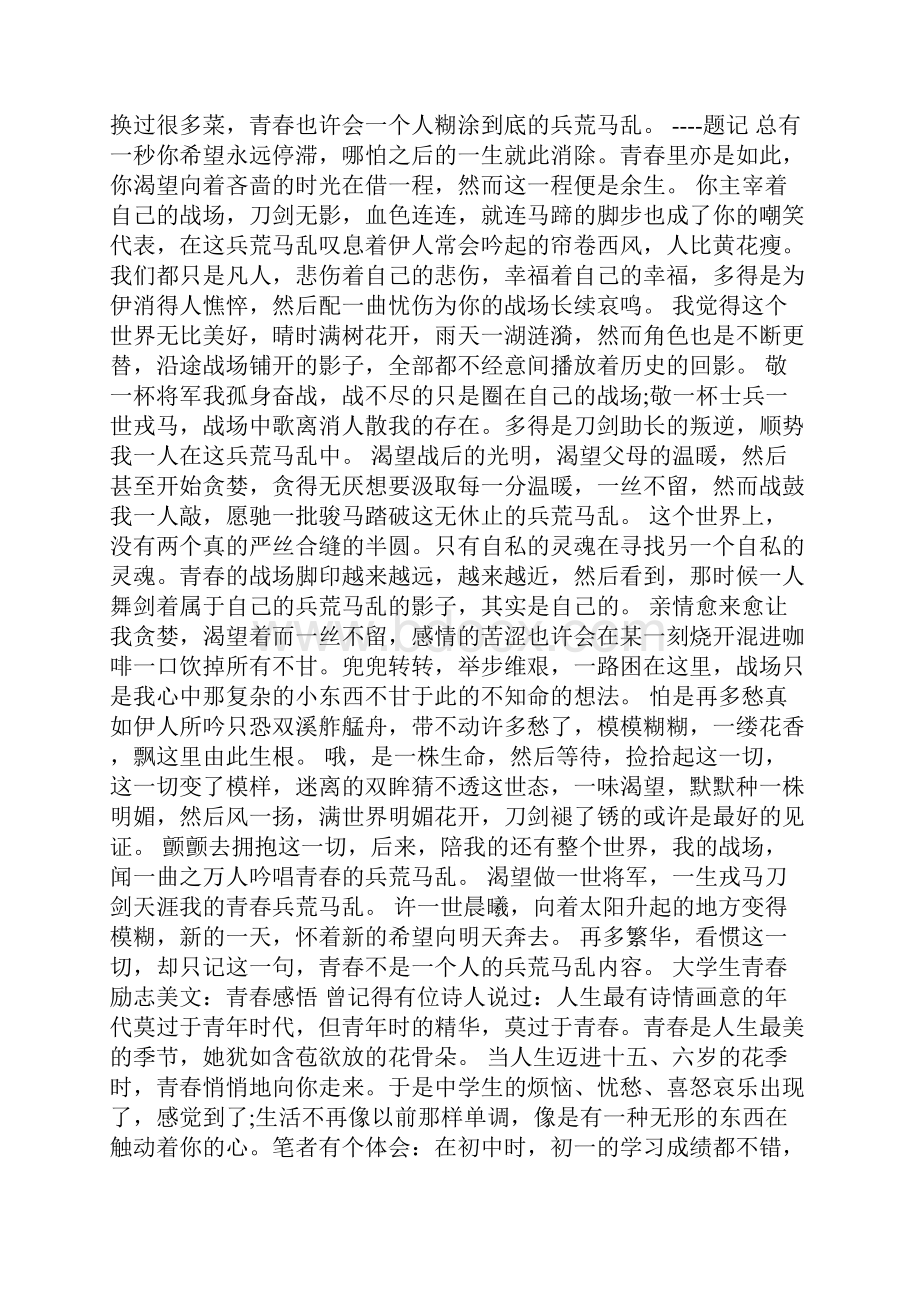 大学生青春励志美文精选5篇.docx_第3页