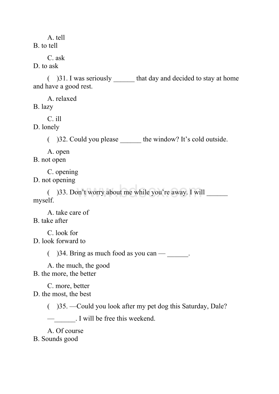 人教版新目标初二英语下册Unit3单元测试题含答案1.docx_第3页