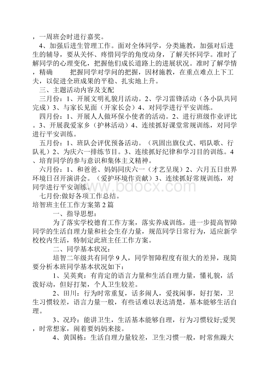 培智班主任工作计划4篇.docx_第2页