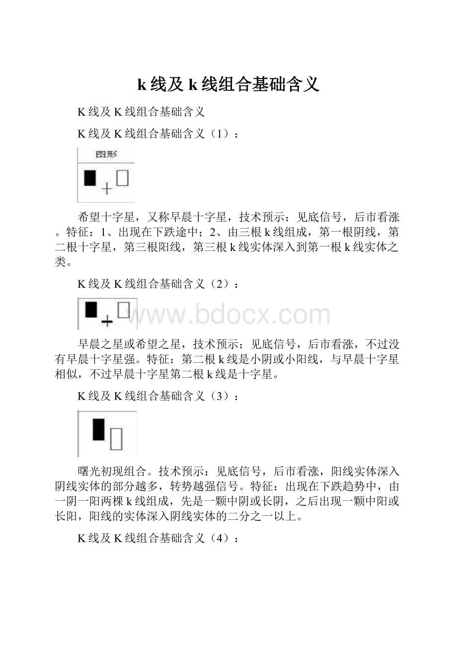 k线及k线组合基础含义.docx