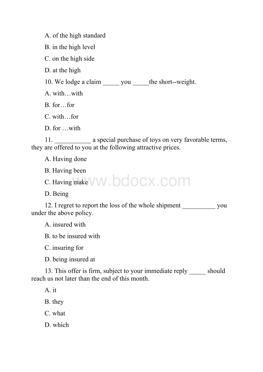 外贸函电模拟试题汇编.docx_第3页