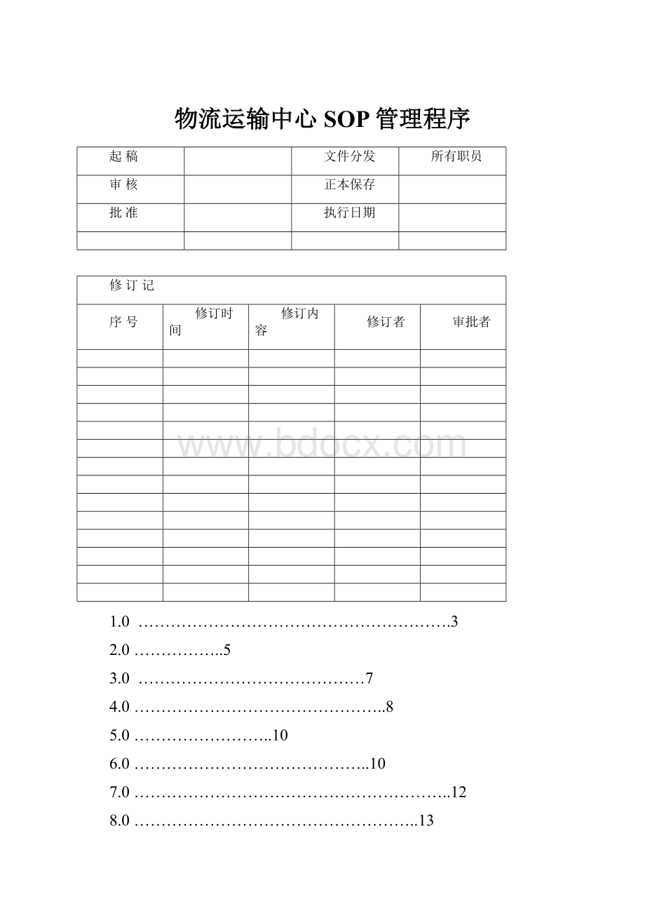 物流运输中心SOP管理程序.docx_第1页