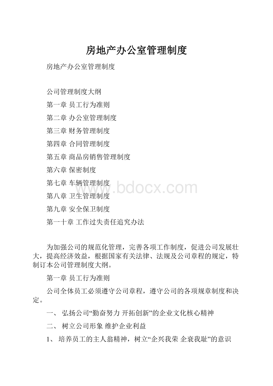 房地产办公室管理制度.docx_第1页