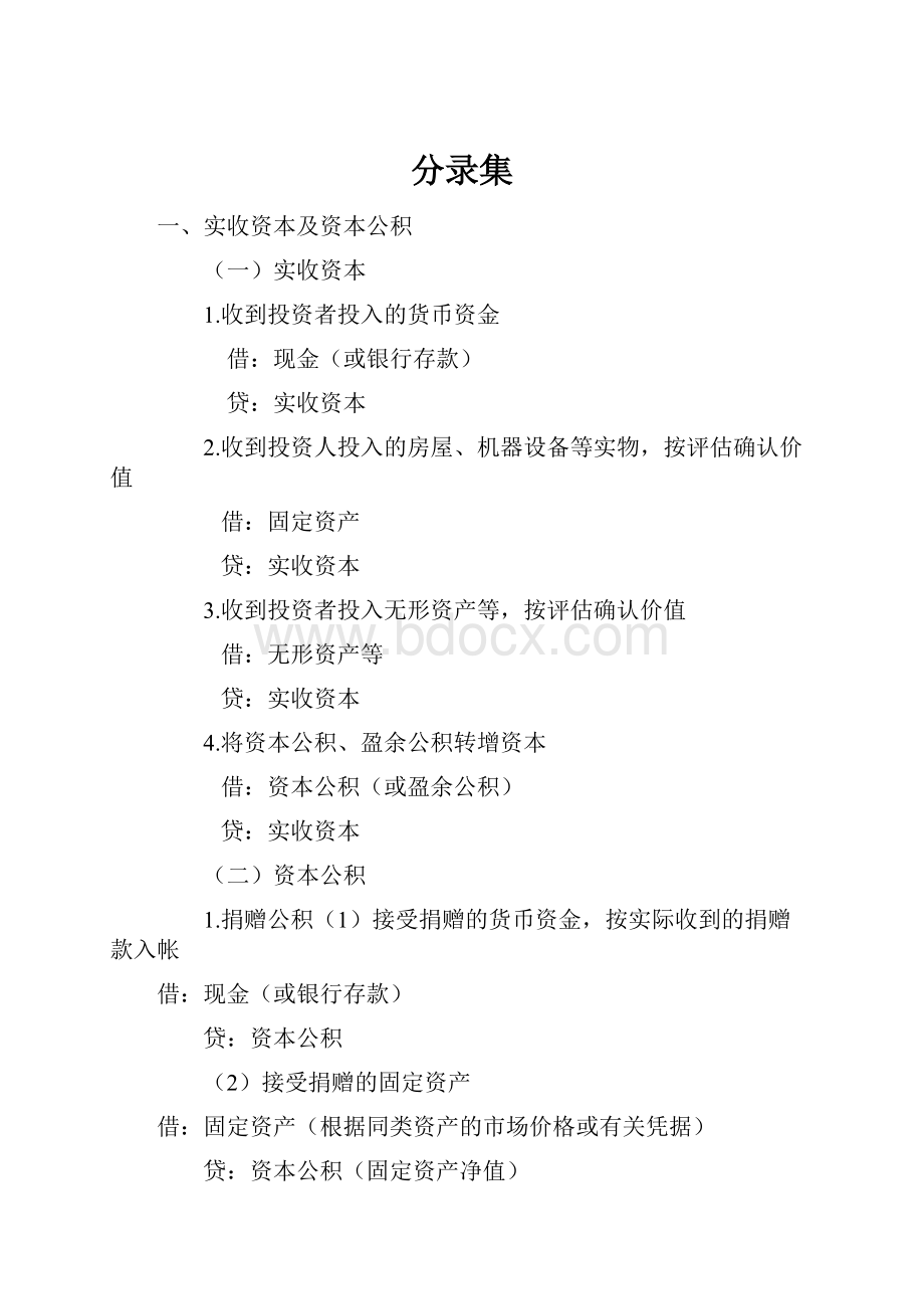 分录集Word文档格式.docx