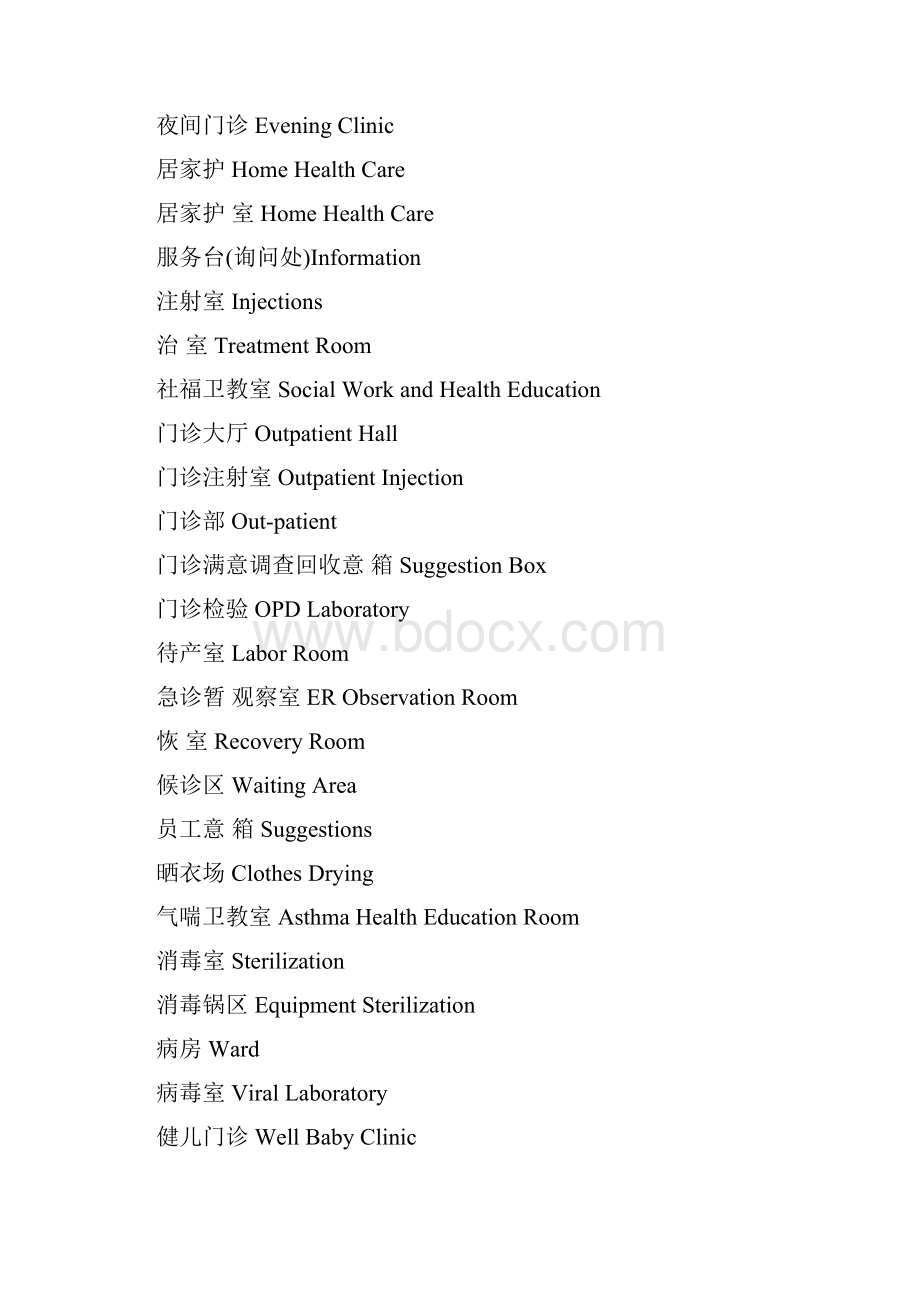 医院常用中英文对照汇编供查询.docx_第2页