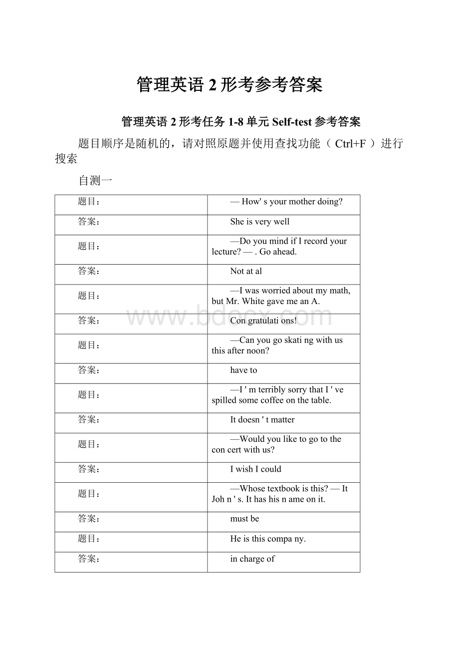 管理英语2形考参考答案Word文件下载.docx