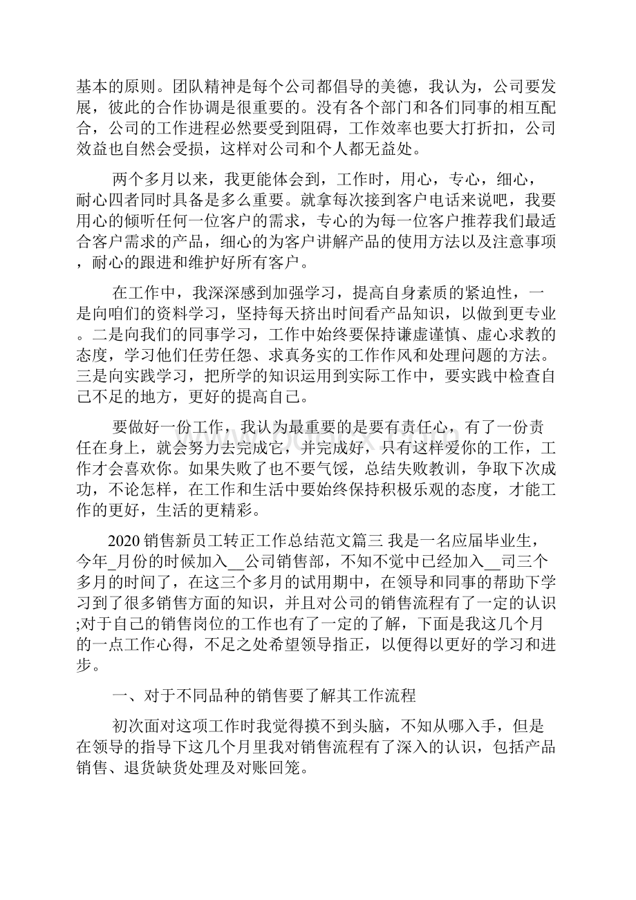 销售新员工转正工作总结多篇.docx_第3页